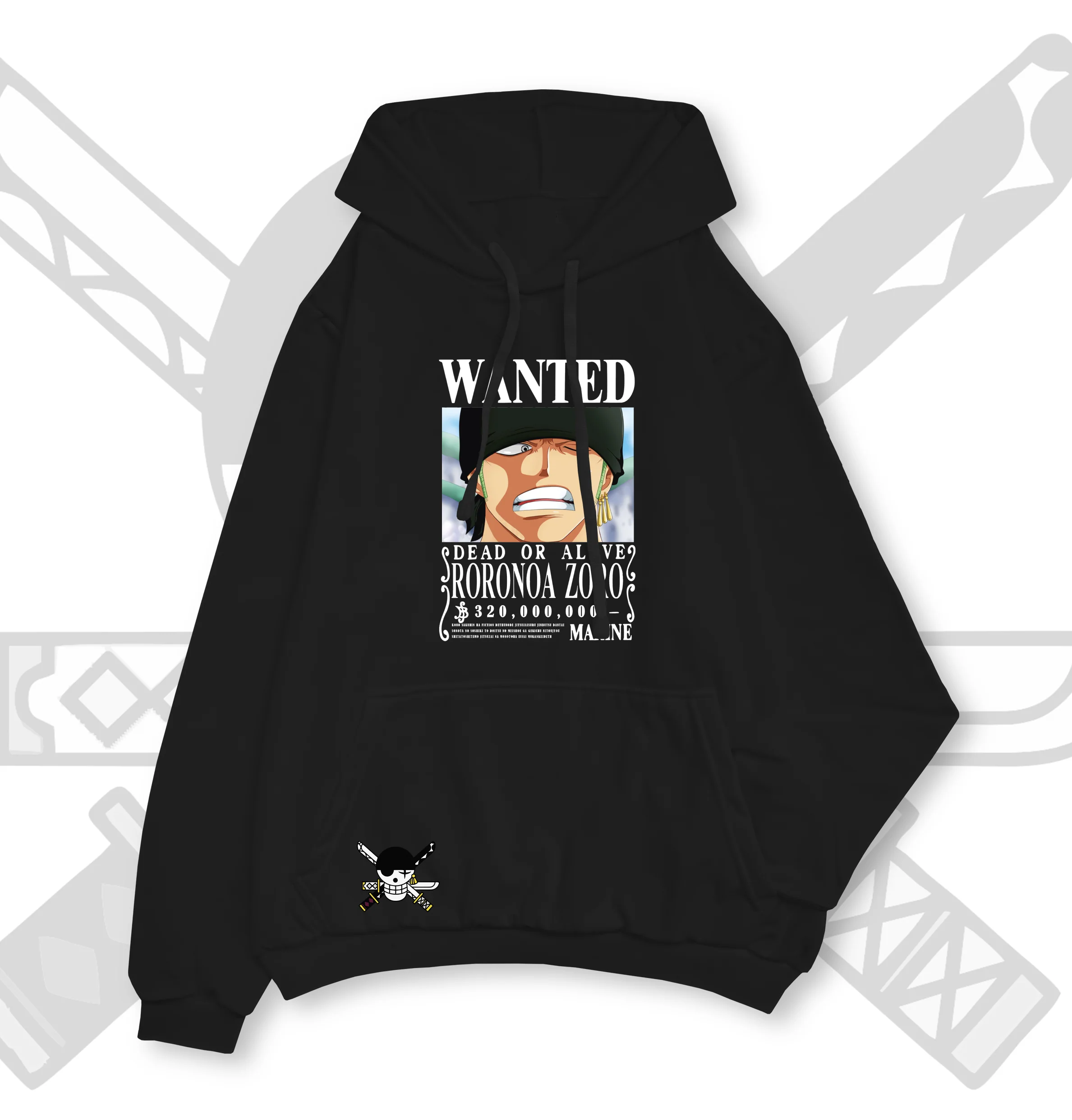 HOODIE ZORO WANTED ONE PIECE